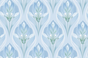 Seamless pattern blue floral pattern creating a seamless art nou