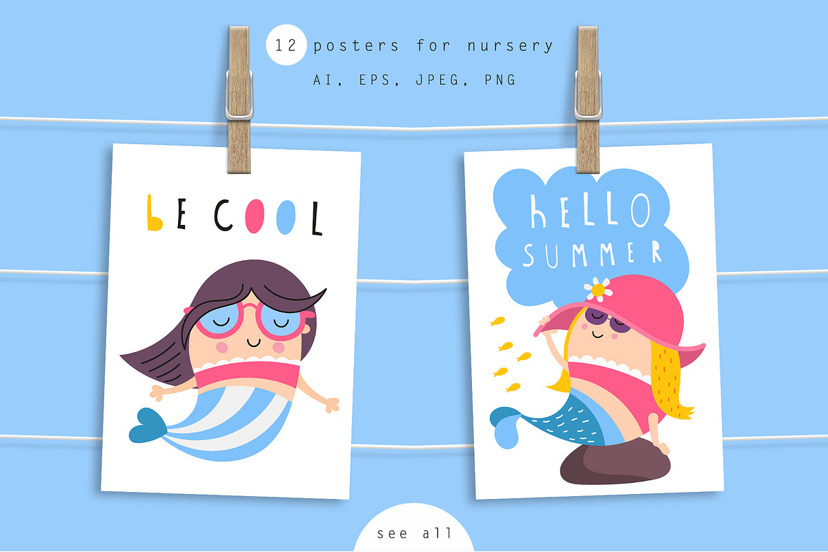 Nursery Art Mermaids are real, an Animal Illustration by Nursery Art (Photo 4 of 10)