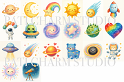 Galaxy Clipart Bundle, a Decorative Illustration by Pati Charm Studio (Thumbnail 6 of 8)