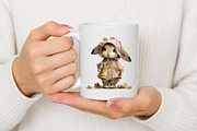 Whimsical Fall Autumn Bunny Clipart, a Seasonal Illustration by Canvas Craft (Thumbnail 9 of 10)