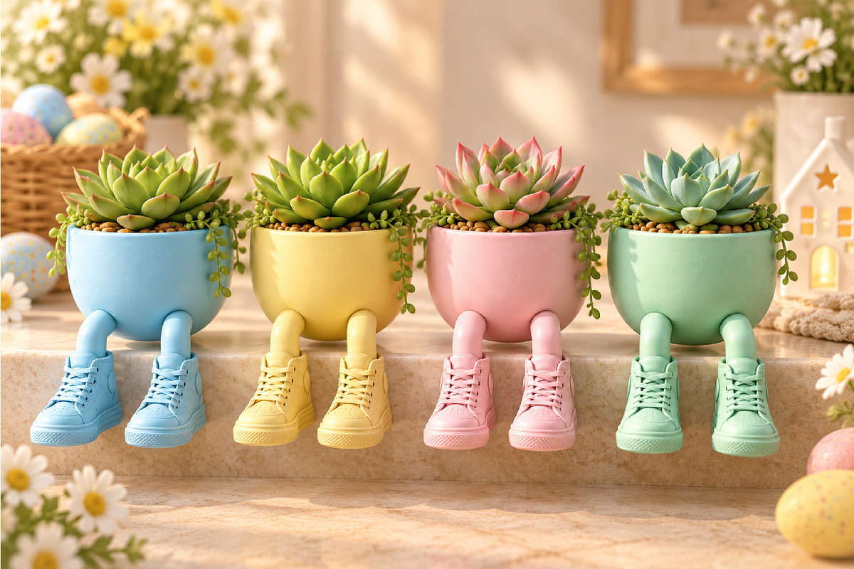 Sneaker Leg Plant Pot 3D STL, a Scene 3D Model by Layerology (Photo 2 of 3)
