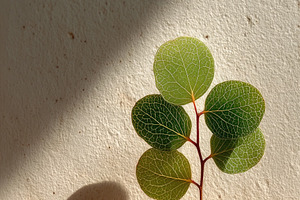 Small Green Plant Sprout in Sunlight Against Textured Wall, a Background Photo by José Manuel Gelpi