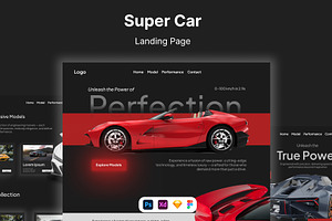 Super Car Website Template, a Landing Page Template by Glyphminds Studios