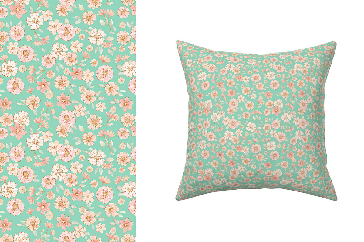 Blush Ditsy Florals, a Pattern Graphic by Naty Art (Photo 3 of 8)