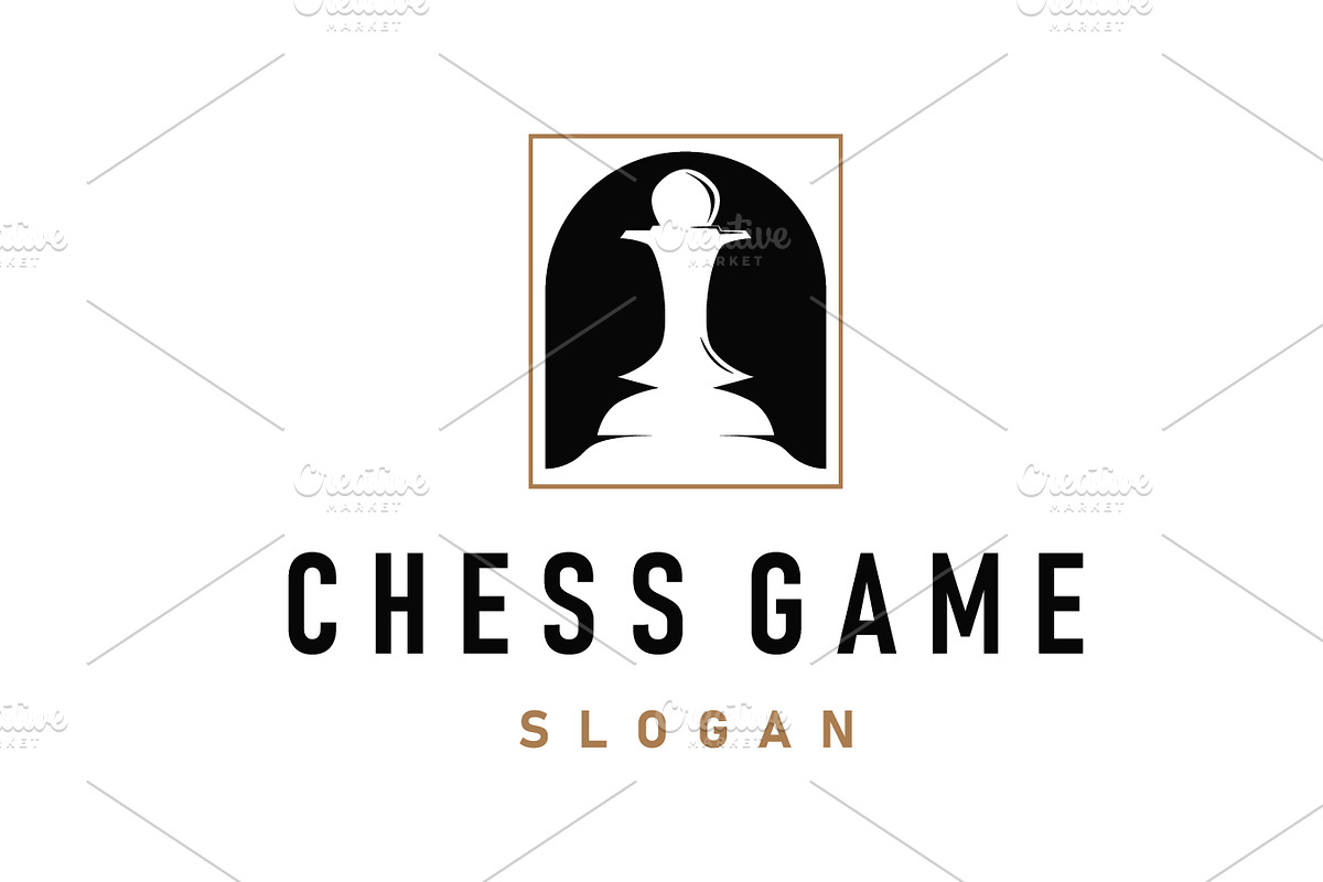 simple design chess logo chess game, a Branding & Logo Template by Maylianaw28