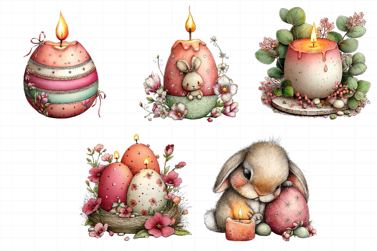 Easter Egg Candle Clipart, an Illustration by Daily.Designs (Photo 3 of 8)