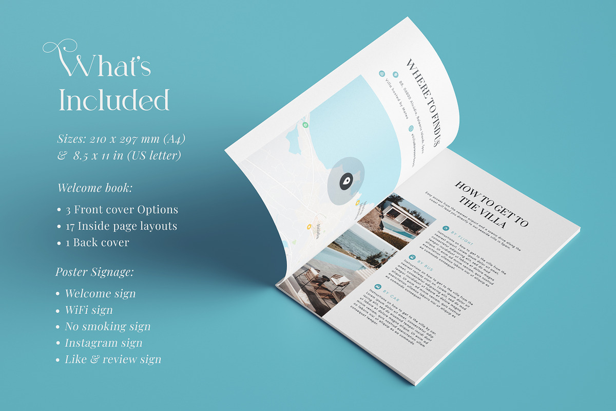 Airbnb Welcome Book & Signs Template, a Brochure Template by RWstudio (Photo 8 of 11)