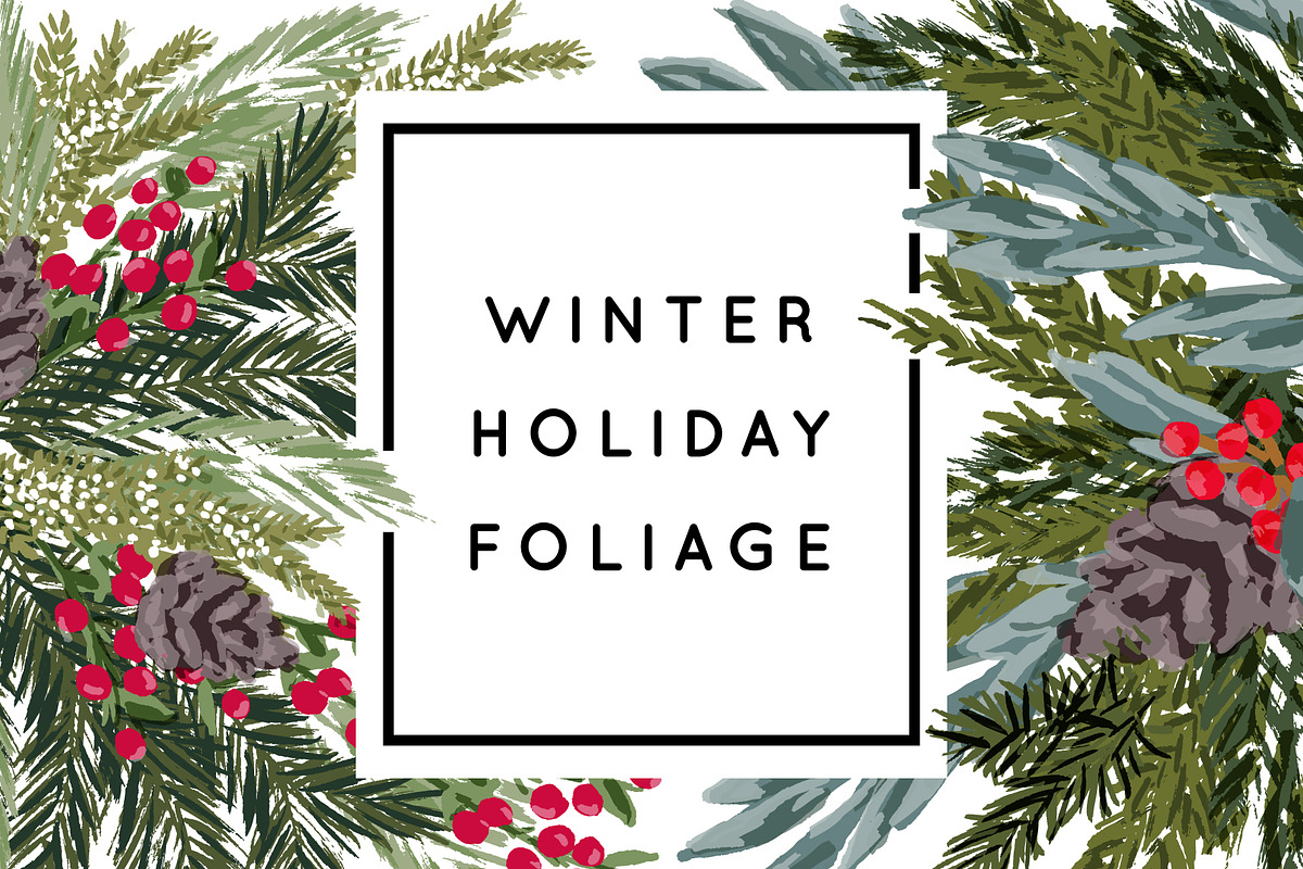 Winter Holiday Foliage, an Illustration by Shiny Penny Studio (Photo 1 of 10)