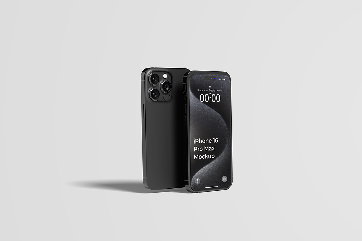 iPhone 16 Pro Max Mockups, an iPhone Mockup by Lxadesign (Photo 10 of 14)