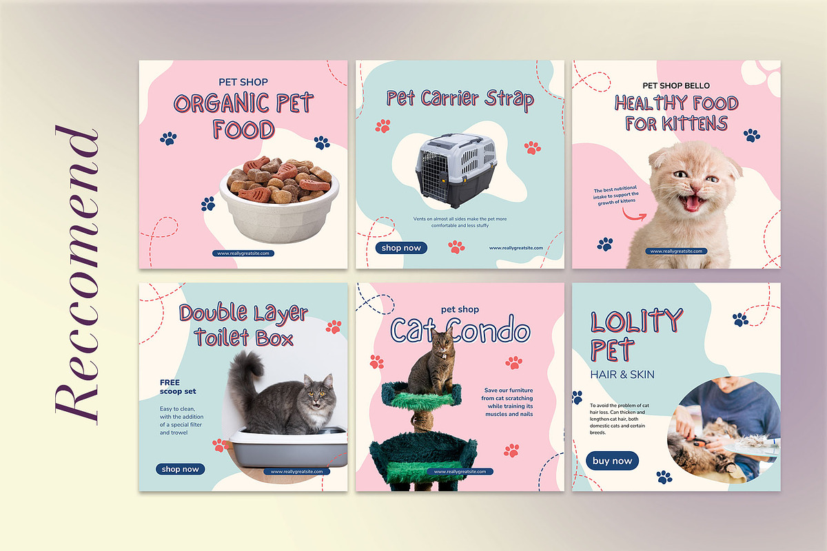 Pet Shop Instagram | CANVA Template, a Social Media Template by Azruca (Photo 9 of 17)