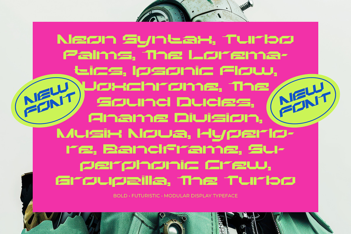 Frechno Bold Futuristic Display Font, a Sans Serif Font by Jaruka (Photo 3 of 10)