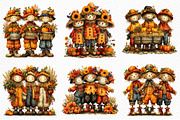 Whimsical Scarecrow Trio PNG, a Seasonal Illustration by Craft Nest (Thumbnail 5 of 6)
