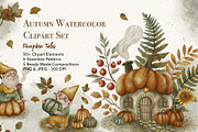 Cozy Autumn Gnomes & Pumpkin Clipart, a Decorative Illustration by Jenny Quince (Thumbnail 1 of 11)