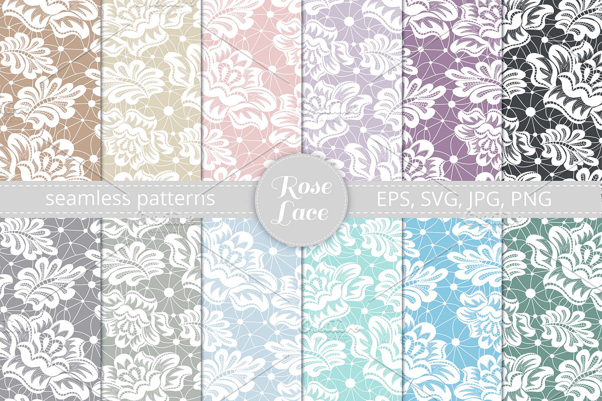 Seamless Lace Floral Patterns, a Pattern Graphic by Sveta Aho (Photo 1 of 4)