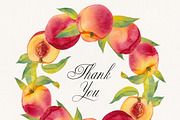 Watercolor Peach Fruits Clipart, a Food Illustration by Olga Begak Art & Design (Thumbnail 7 of 7)
