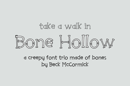 Bone Hollow Font Trio, a Handwritten Font by Beck McCormick