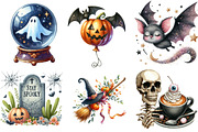 Watercolor Spooky Season Clipart, an Illustration by DreamArtGraphic (Thumbnail 2 of 5)