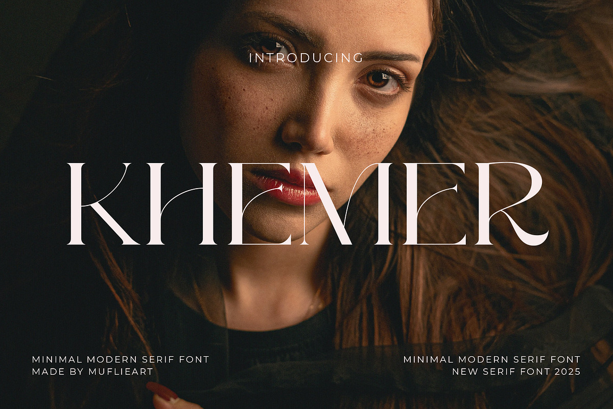 Khemer - Minimal Modern Serif Font, a Serif Font by Muflieart (Photo 1 of 10)