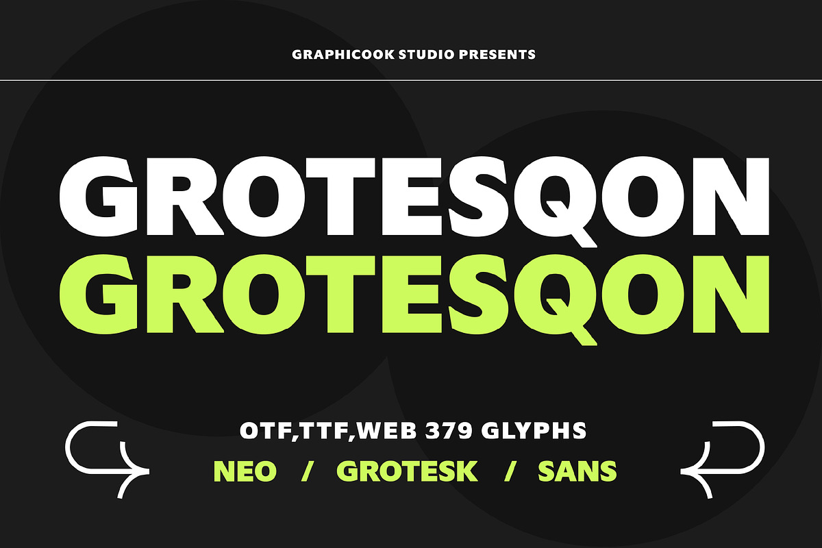 Grotesqon, a Sans Serif Font by graphicook (Photo 1 of 9)