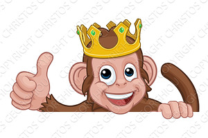 Monkey King Crown Cartoon Animal, an Animal Illustration by Christos Georghiou