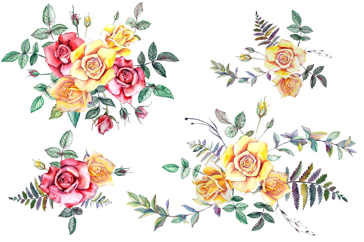 Watercolor Flowers Clipart - Roses, a Decorative Illustration by artabramova (Photo 8 of 10)