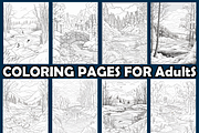 Quiet Snow River Scene Coloring Page, an Animal Illustration by maggiesar (Thumbnail 3 of 4)