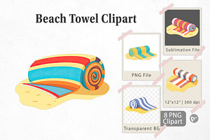 Beach Towel Clipart, a Graphic by Artnoy
