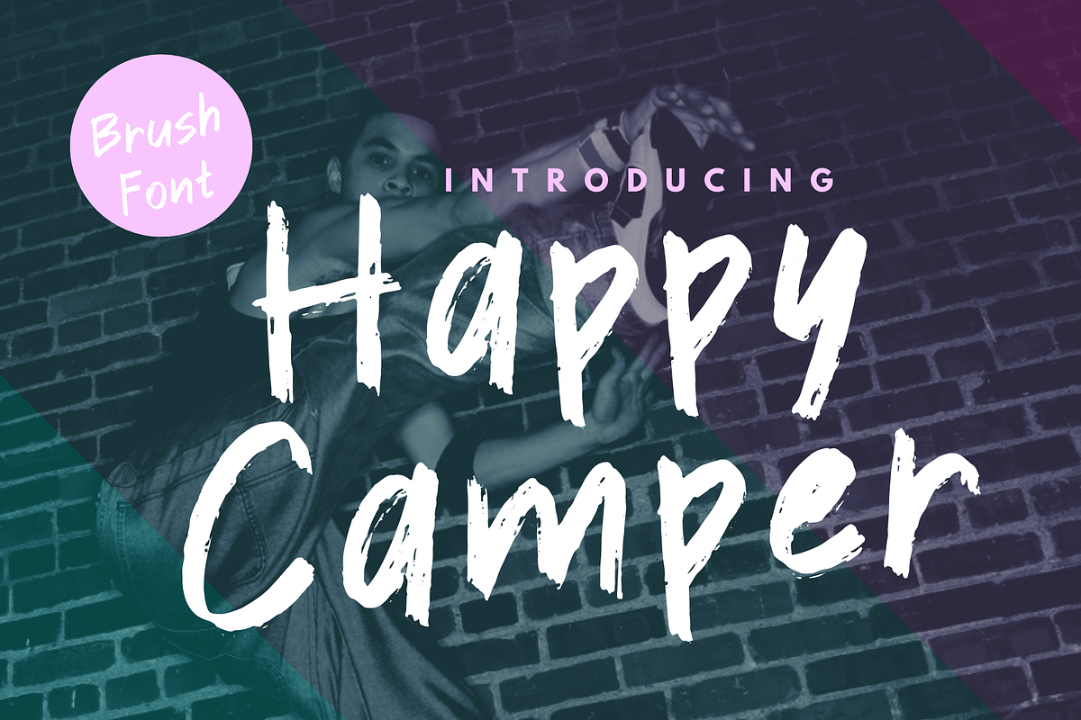 Happy Camper is a brush font, a Handwritten Font by Brown Cupple (Photo 1 of 12)