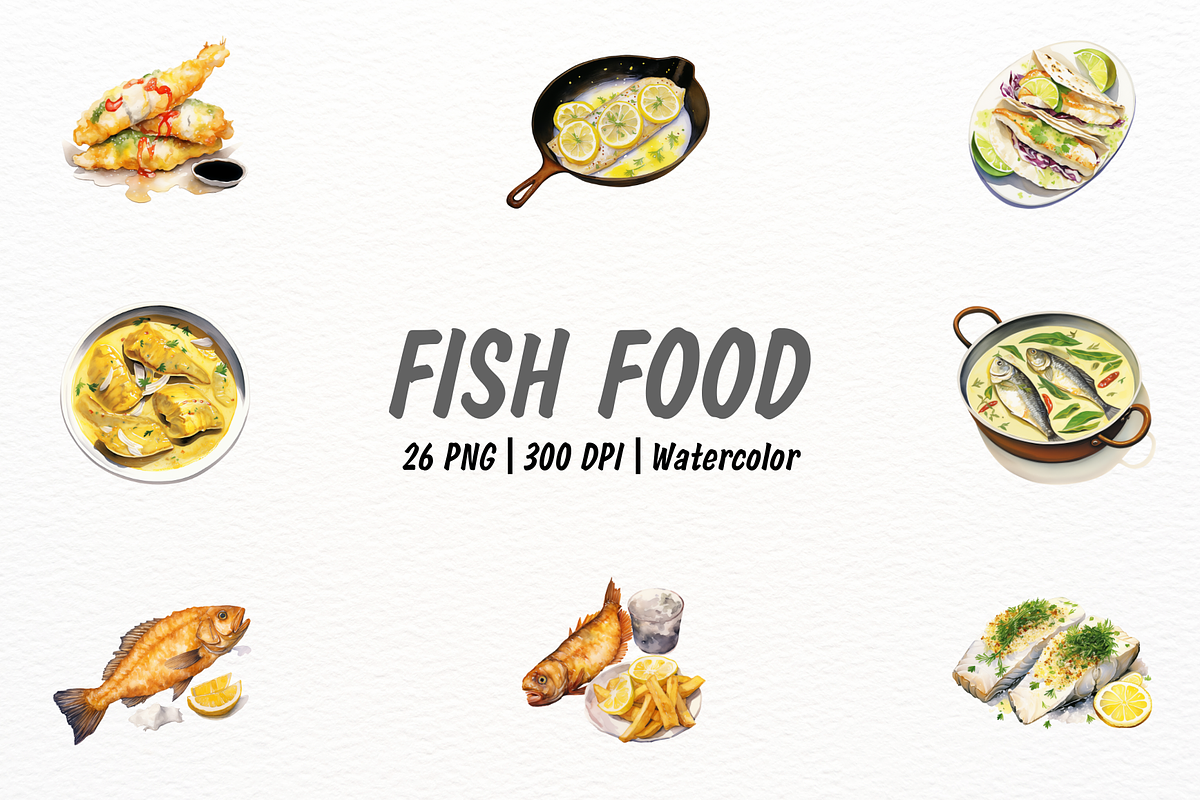 Fish Seafood Clipart, an Animal Illustration by New-School-Wave (Photo 1 of 5)