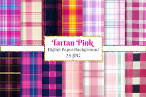 Tartan Pink Digital Paper, a Pattern Graphic by Dream Creation
