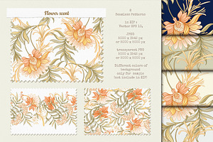 Flower Scent - 6 Seamless Patterns