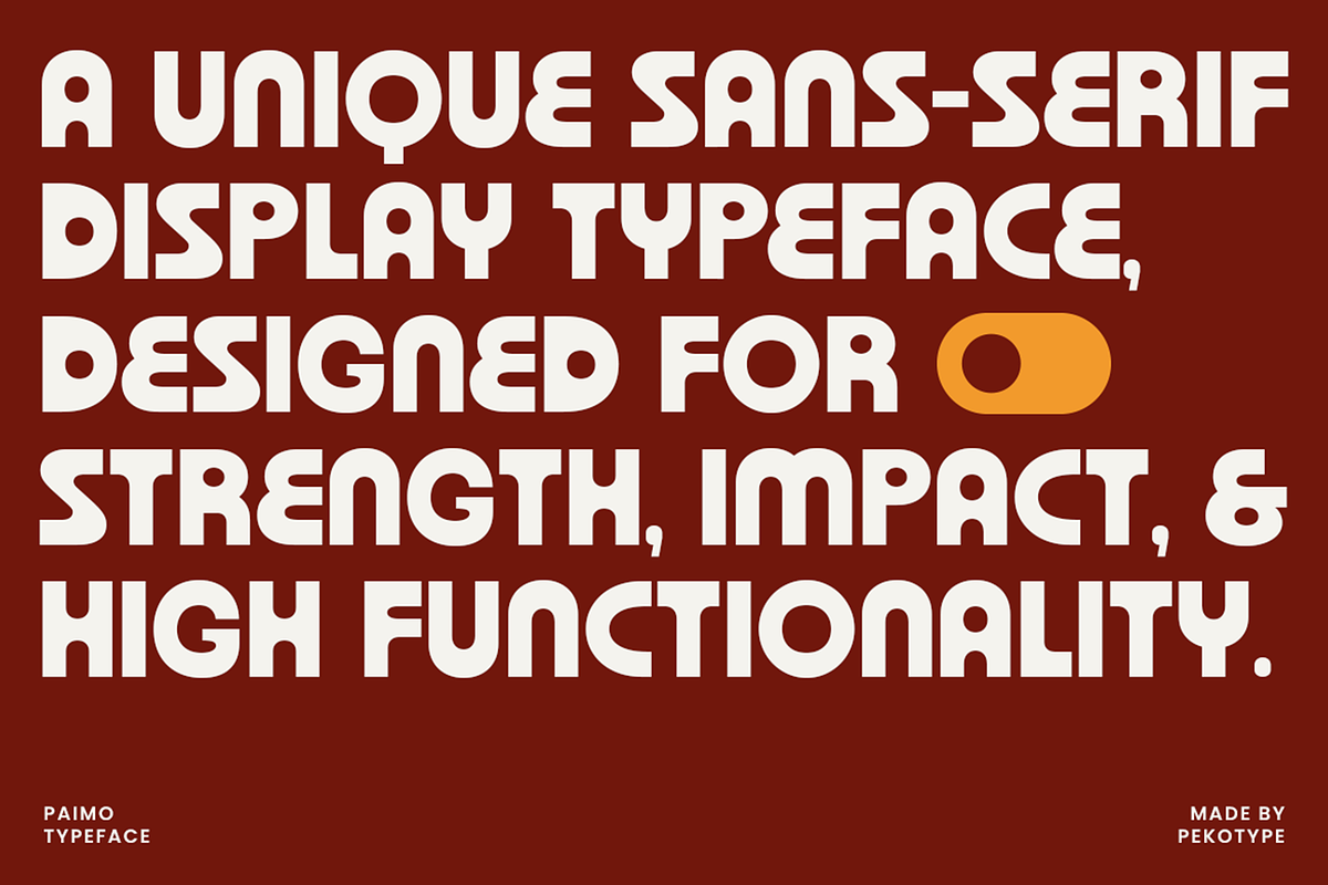 Paimo - Playful Bold Display Font, a Sans Serif Font by Pekotype (Photo 2 of 15)