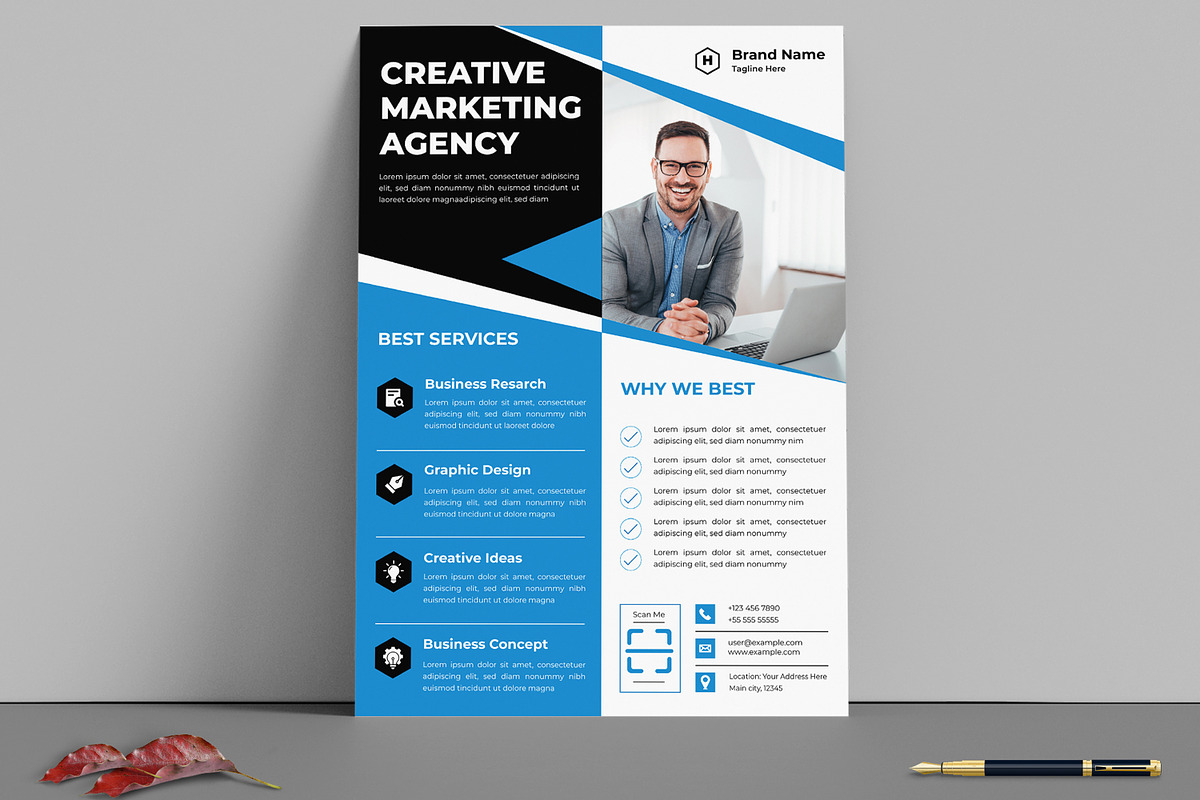 Marketing Agency Flyer, a Flyer Template by MightyDesign (Photo 1 of 8)