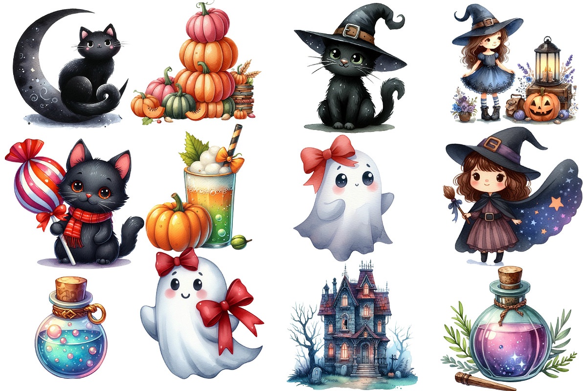 Halloween Season Clipart Bundle, an Illustration by Designworld (Photo 5 of 6)