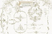 Vintage Green French Ornamental Set, an Object Illustration by AlenaVlasko stock Market (Thumbnail 1 of 8)