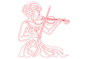 Elegant Violin Girl Laser Cut SVG, an Object Graphic by DreamCafeArt (Thumbnail 2 of 3)