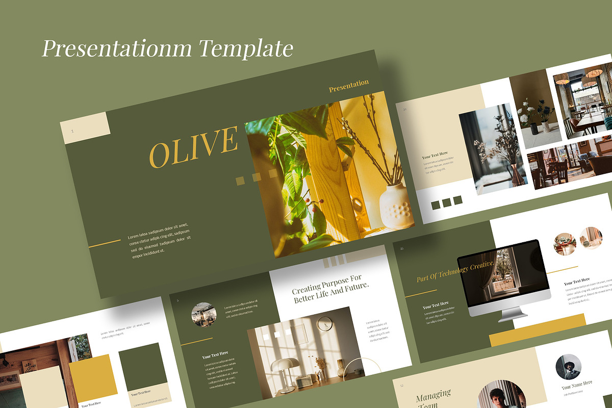 Olive - Minimalist Brand Powerpoint, a Presentation Template by Robs Daily Design (Photo 1 of 7)