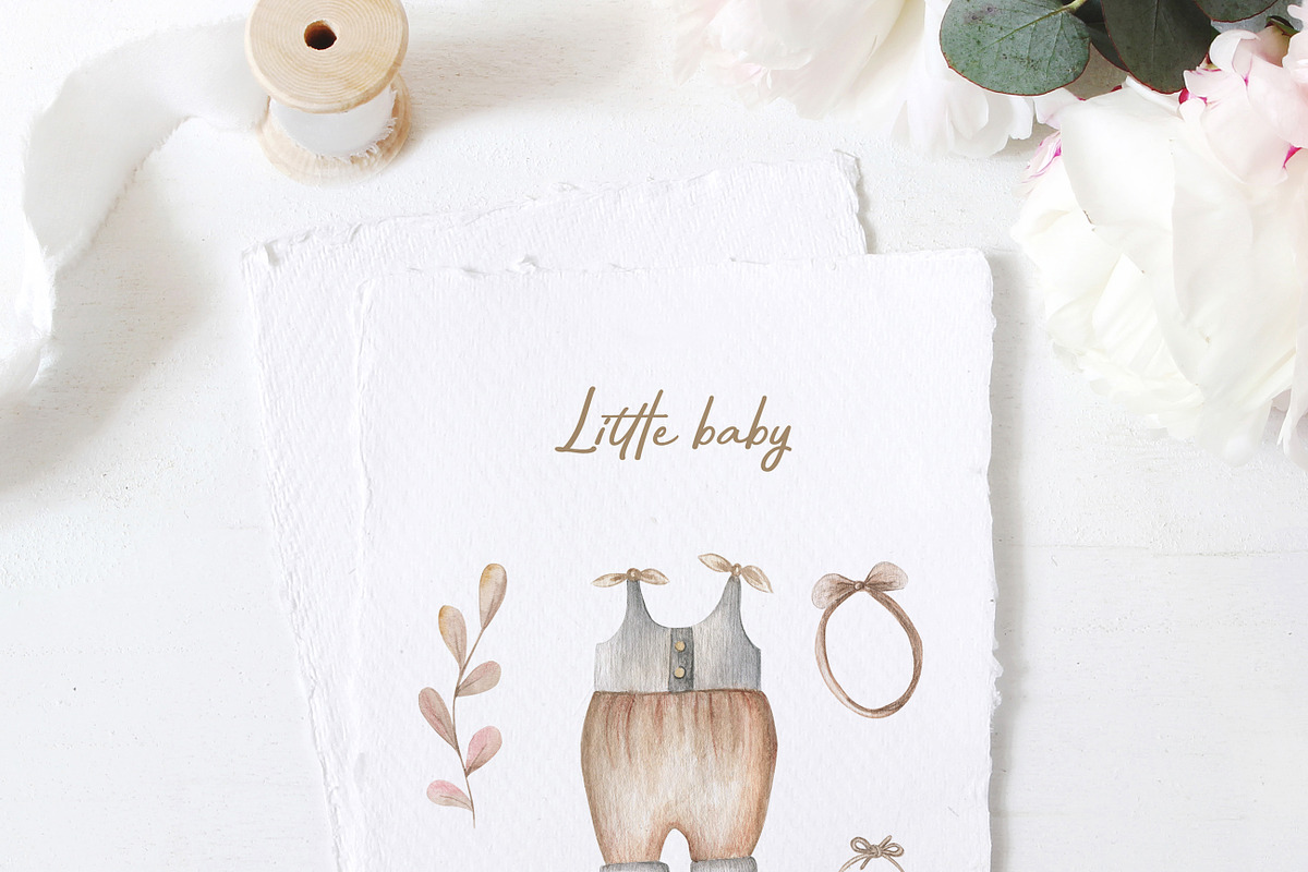 Baby Watercolor Clip Arts, a Decorative Illustration by ViolettaKh (Photo 6 of 10)