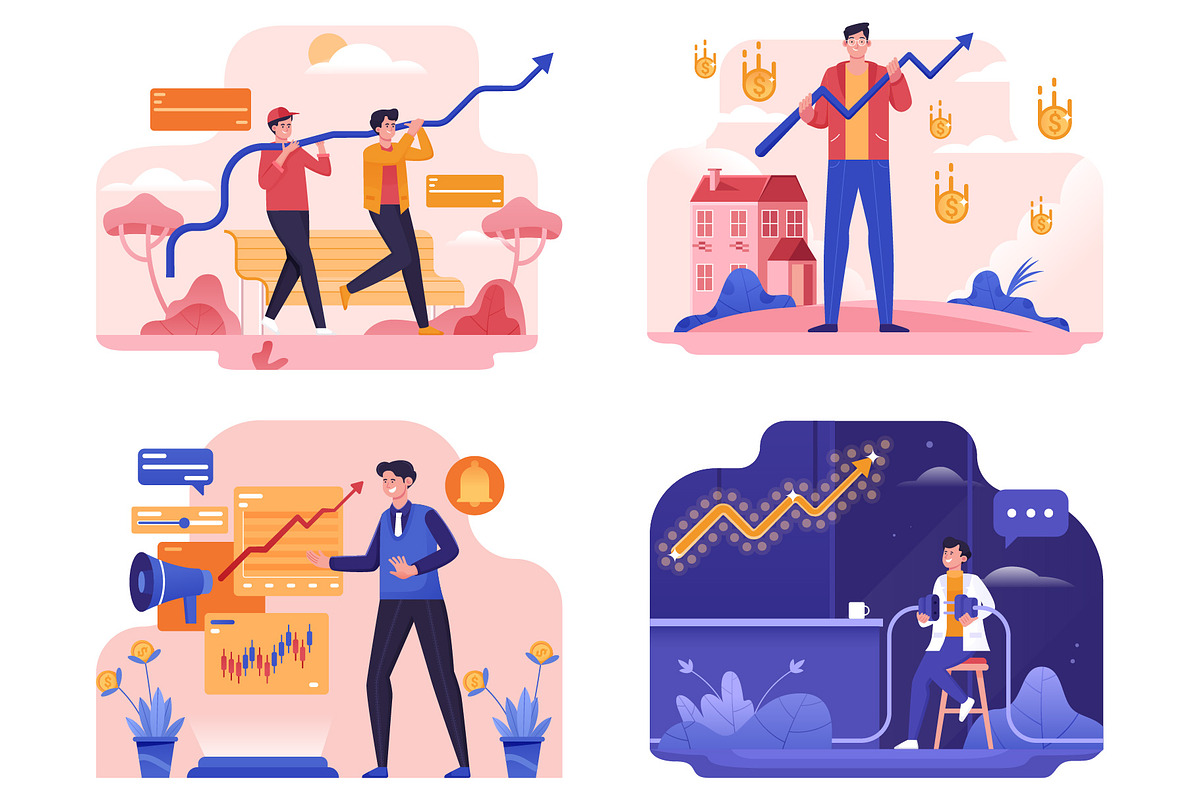 People with Business Growth Arrows, a Templates & Theme by Namanoidstd (Photo 6 of 6)