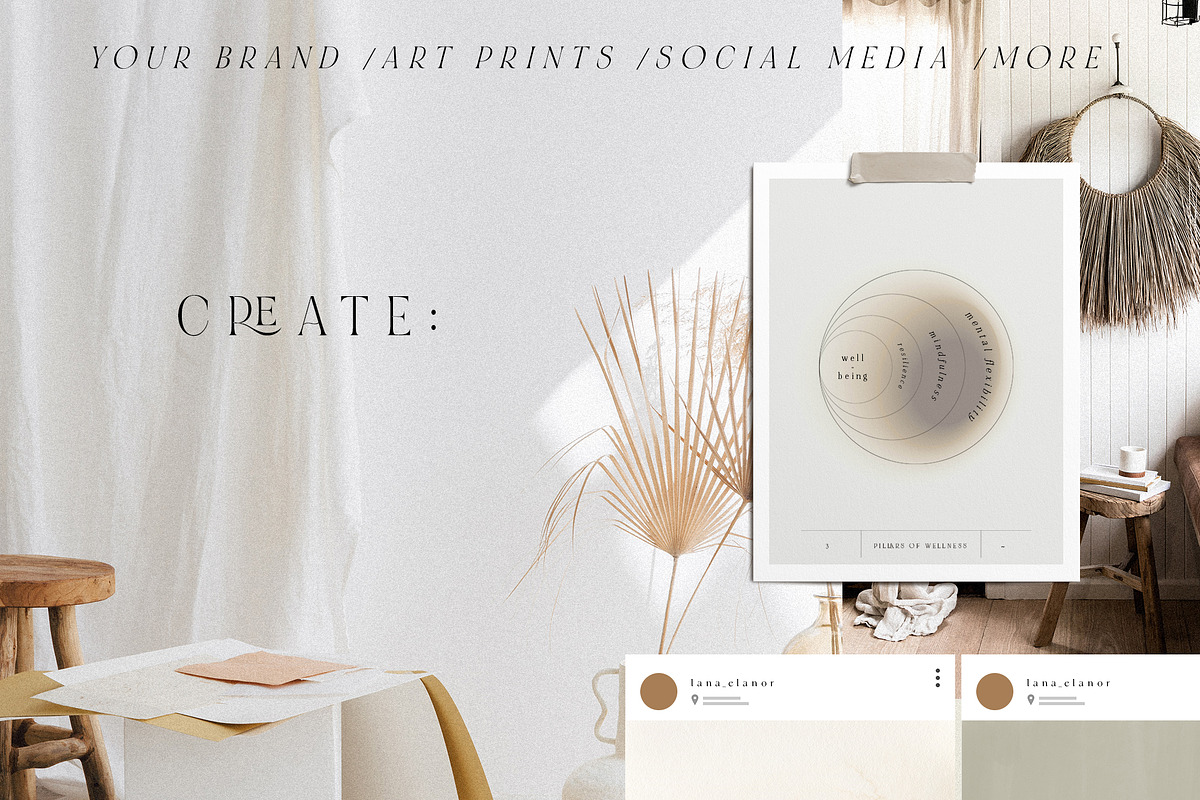 NUDE neutral textures & infographic, an Object Graphic by Lana Elanor (Photo 3 of 13)