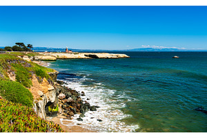 Coastal Cliffs and Blue Ocean Waves, a Nature Photo by Leonid Andronov