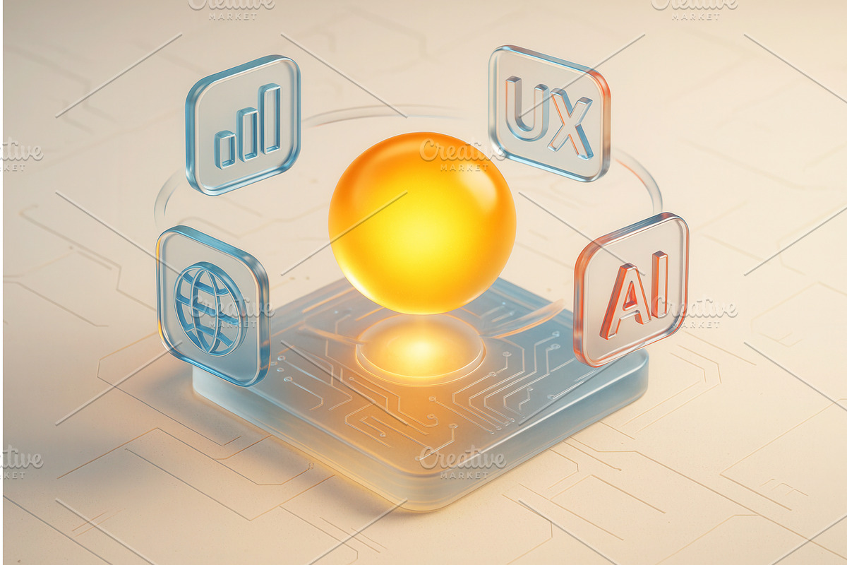 Abstract representation of digital, a Technology Illustration by Sergey Kotenev