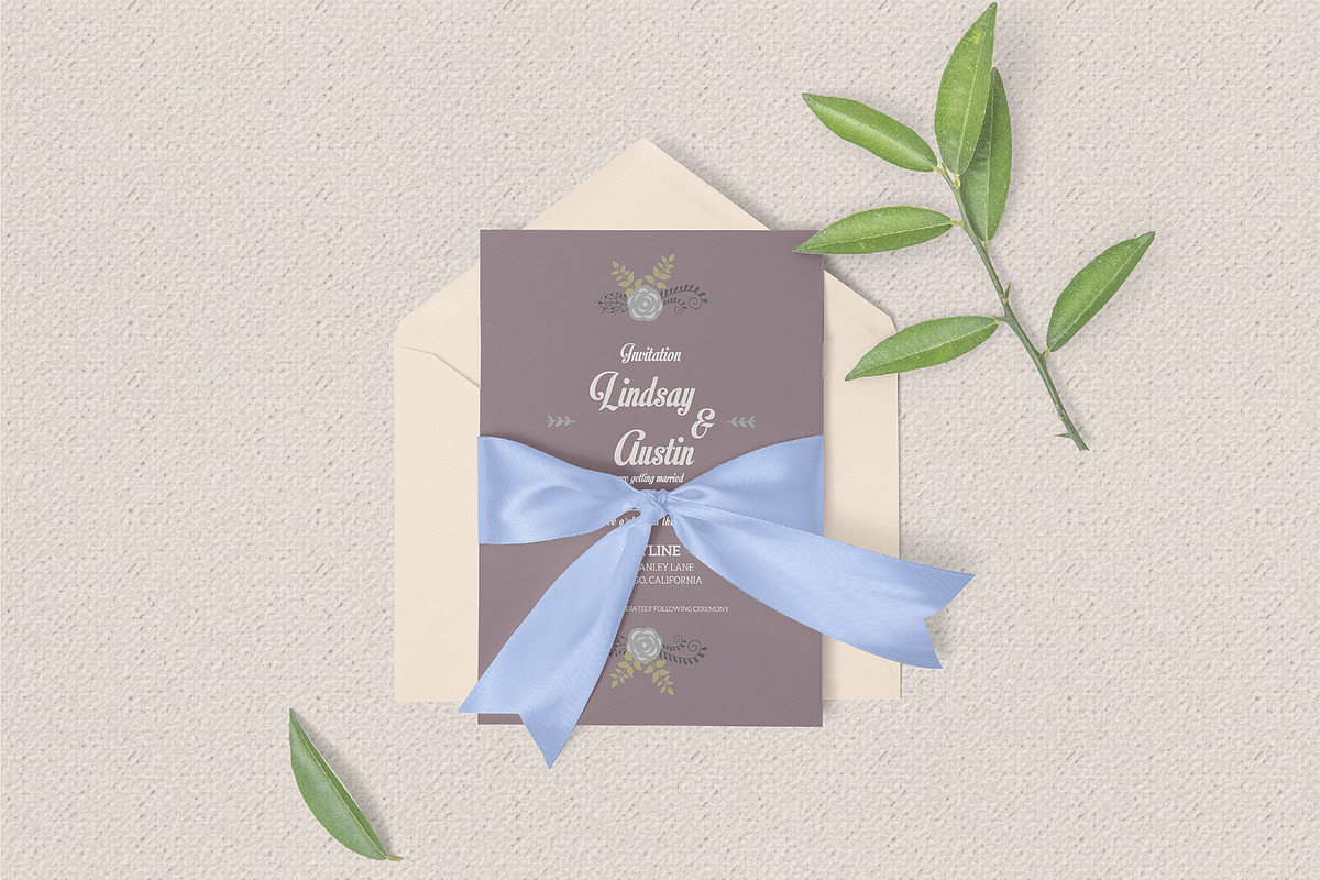 Vintage Wedding Invitation Template, an Invitation Template by Giant Design (Photo 2 of 6)