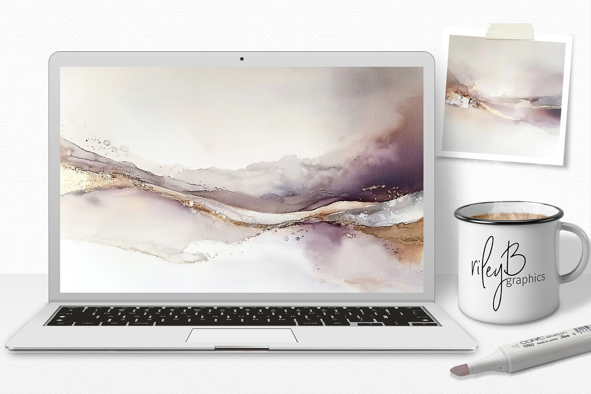 Misty Mauve Horizons, a Decorative Illustration by rileyBgraphics (Photo 4 of 7)