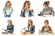 Watercolor Business Girl Clipart, an Illustration by OK Design (Thumbnail 3 of 5)