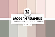 12 Modern Feminine Digital Papers, a Background Graphic by NorthWindPixels (Thumbnail 1 of 4)