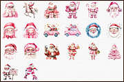 Pink Trendy Christmas Santa Png Clip, an Illustration by Sublimation Artist (Thumbnail 3 of 6)