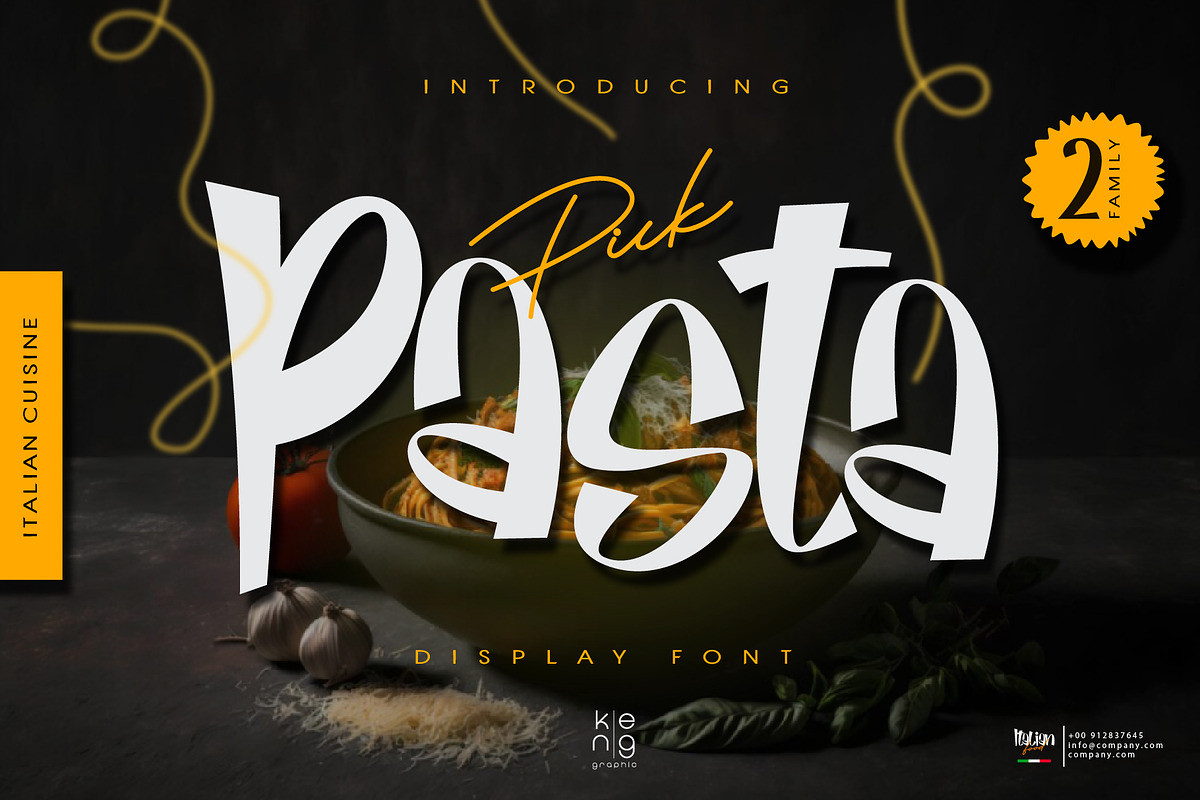 Pick Pasta Font, a Handwritten Font by KengGraphic (Photo 1 of 10)