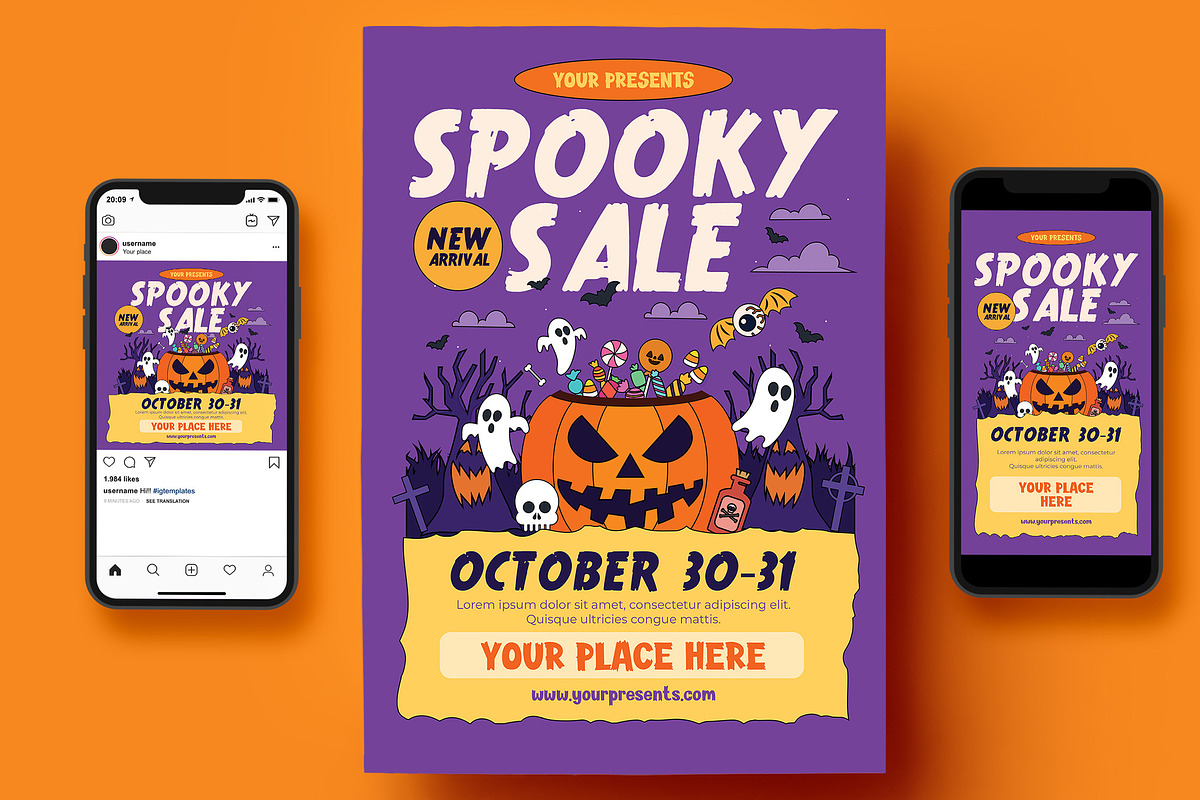 Halloween Sale Flyer, a Flyer Template by Creativestoree (Photo 4 of 5)
