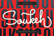 Soukeh Script Sans Serif Font Duo, a Script Font by Maulana Creative (Thumbnail 1 of 7)